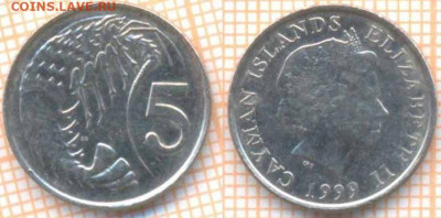 Каймановы острова 5 центов 1999 г., до 27.02.2020 г. 22.00 п - Каймановы ова 5 центов 1999  7819