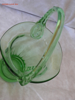 Ваза-конфетница Зеленое гутное стекло - P1810176.JPG
