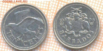 Барбадос 10 центов 1996 г., до 04.03.2020 г. 22.00 по Москве - Барбадос 10 центов 1996 7965