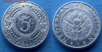 Нид. Антильские острова - 5 центов 1998 года до 8.03 - Нидерландские Антильские острова 5 центов, 1998