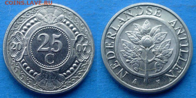 Нид. Антильские острова - 25 центов 2007 года до 8.03 - Нидерландские Антильские острова 25 центов, 2007
