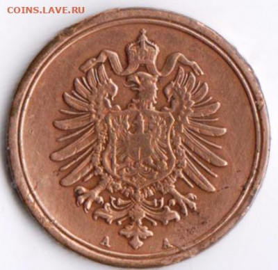 Германия 1 пфенниг 1889 г. А  до 24.00 16.03.20 г. - 035