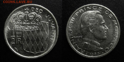 2 франка (1965) до 14.03 (22.00) - Монако – 0,5 франка (1965)