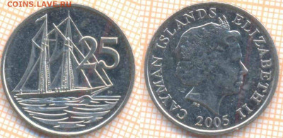 Каймановы острова 25 центов 2005 г., до  27.03.2020 г. 22.00 - Кайманы 25 центов 2005 8819