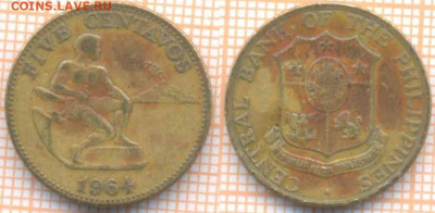 Филиппины 5 сентаво 1964 г., до  04.04.2020 г. 22.00 по Моск - Филиппины 5 сентаво 1964 7615