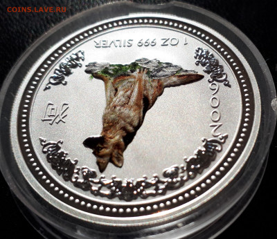 Серебро Австралия 1 доллар, 2006 Год собаки. Цветная - 1 (35)