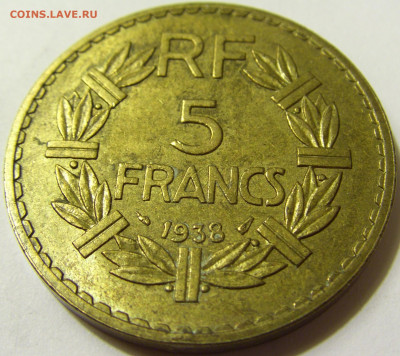 5 франков 1938 бронза Франция №1 01.05.2020 22:00 МСК - CIMG7670.JPG