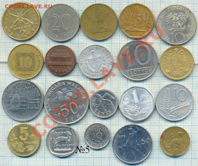 Иностранные монеты разные наборами и поштучно - набор5