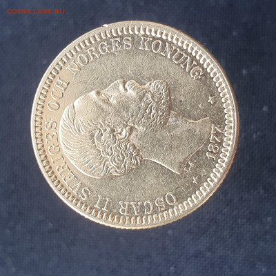 Швеция 20 крон 1877 года золото 9 грамм - 20200507_145544