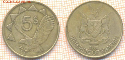 Намибия 5 долларов 1993 г., до 20.05.2020 г. 22.00 по Москве - Намибия 5 долларов 1993 7944