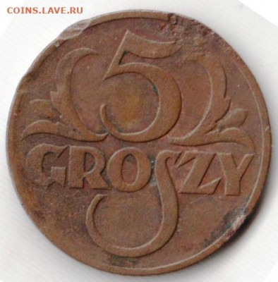 Польша 5 грошей 1930 г. до 24.00 21.05. 20 г. - 059