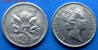 Австралия - 5 центов 1994 года (Фауна) до 28.05 - Австралия 5 центов, 1994