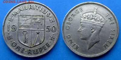 Маврикий - 1 рупия 1950 года до 8.06 - Маврикий 1 рупия, 1950
