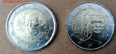 2 Евро 2 Юбилейных монеты до 10.06.20 22.00 - Италия, Франция реверс