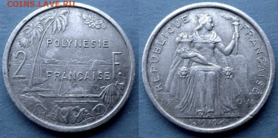 Французская Полинезия - 2 франка 1979 года до 22.06 - Французская Полинезия 2 франка, 1979