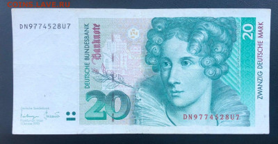 Германия ФРГ 20 марок 1993 г. до 26.06.2020 - 17