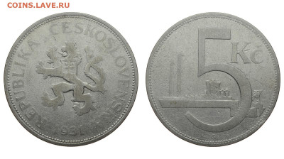 Чехословакия. 5 крон 1931 г. До 04.07.20. - DSH_8117.JPG