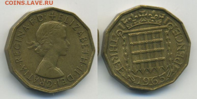 Погодовка Великобритании с рубля 3 пенса 1965 - 3p1965