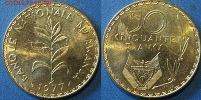 РУАНДА  50 франков 1977 г До 09-07 В 22-00МСК - 50 фран