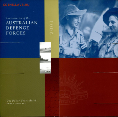 Австралия НЕЧАСТЫЙ набор 1$ 3шт 2001 Силы обороны до 21.07. - Aus.2001 set-b