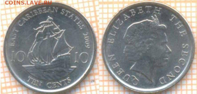 Восточные Карибы 10 центов 2009 г., до 22.07.2020 г. 22.00 п - Восточные Карибы 10 центов 2009 991