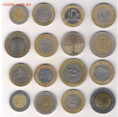 БИМЕТАЛЛ 16 монет до 1 .09 в 22.10 - Биметалл 16 монет1