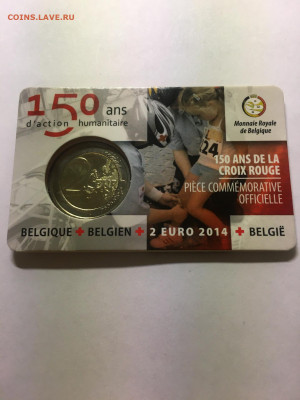 Бельгия 2014г 2 Евро "Красный Крест" блистер - image-28-08-20-08-16