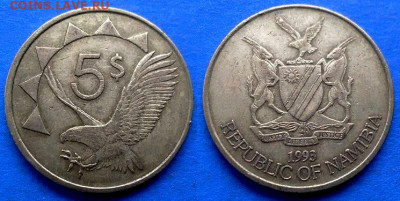 Намибия - 5 долларов 1993 года (Фауна) до 18.09 - Намибия 5 долларов, 1993