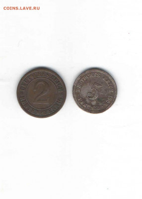 Германия лот из 2 монет, до 22.00 мск. 22.09 - Германия 2 пфеннинга 1924, 5-1906