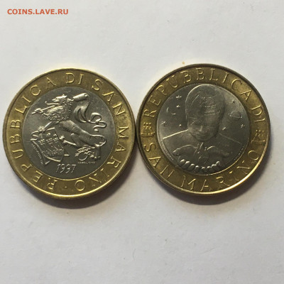 Сан-Марино 1997-99гг 1000 лир БИМ 2 монеты - image-21-09-20-03-52