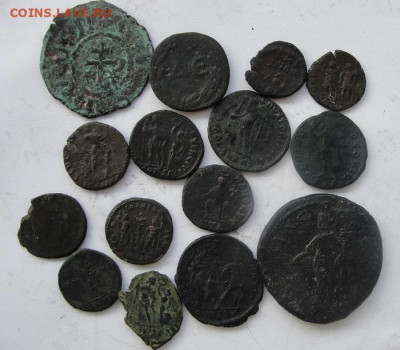несколько медных монет, преимущественно антика - 3