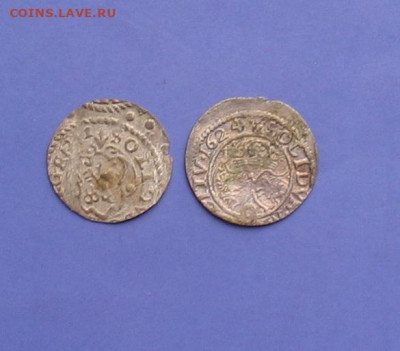 Солиды 2 шт Рига Швед.оккуп.Кристина,Сигизвунд 3 Ваза 1624 - солид4