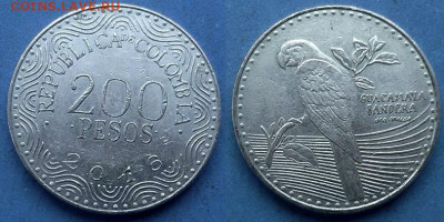 Колумбия - 200 песо 2016 года (Попугай) до 7.11 - Колумбия 200 песо, 2016
