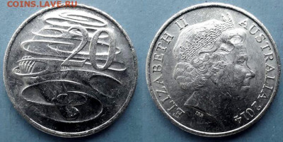 Австралия - 20 центов 2014 года (Фауна) до 7.11 - Австралия 20 центов, 2014