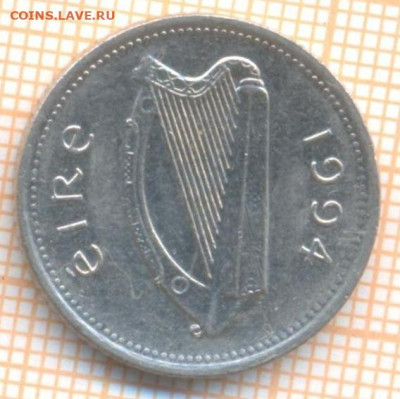 Ирландия 10 пенсов 1994 г., до 05.11.2020 г. 22.00 по Москве - Ирландия 10 пенсов 1994 2168а