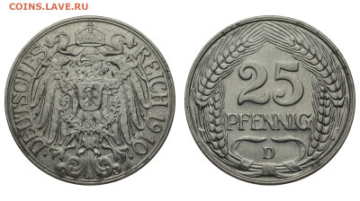 Германия. 25 пфеннигов 1910 г. D. До 08.11.20. - DSH_8986.JPG