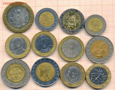 12 монет биметалл, до  20.11.2020 г. 22.00 по Москве - 1 бим 12м 120