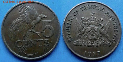 Тринидад и Тобаго - 5 центов 1977 года до 23.11 - Тринидад и Тобаго 5 центов, 1977