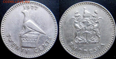 Родезия 20 центов Год: 1977 Окончание: 23-11 В 22-00 мск - родез2