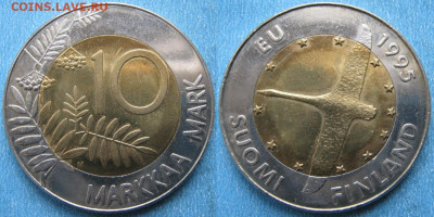 Финляндия 10 марок 1995 ЕС до 13-12-20 в 22:00 - Финляндия 10 марок 1995    188-ак13-4052