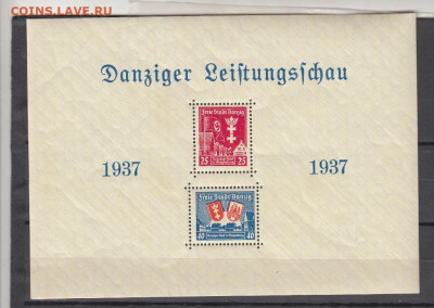 Германия Данциг 1937 блок до 02 01 - 78