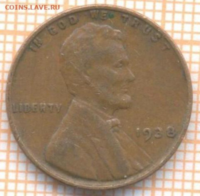 США 1 цент 1938 г., до 5.01.2021 г. 22.00 по Москве - США 1 цент 1938 2518