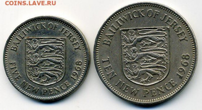 Остров Джерси. 5 и 10 пенсов 1968 г. - File0857