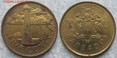 47.Монеты Карибского моря. - 47.37. -Барбадос 5 центов 2007    190-ас88-11254