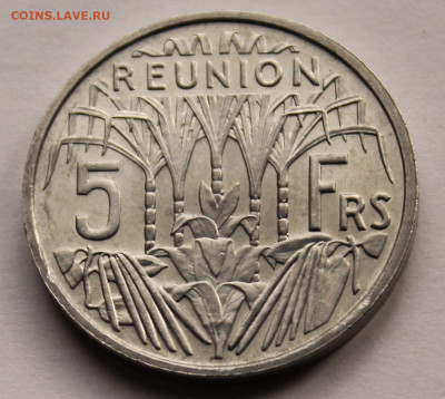 Французский Реюньон - 5 франков 1955 г.  Алюминий. - 5