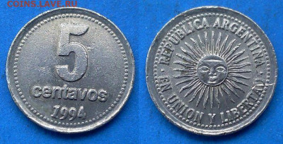 Аргентина - 5 сентаво 1994 года до 11.03 - Аргентина 5 сентаво, 1994