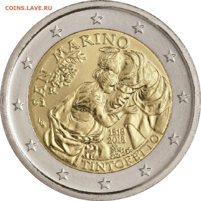 Досчитаем до 10 000 или более - 1518 монета Сан-Марино (500 лет со дня рождения Тинторетто - итальянского художника). Тираж 63 100.