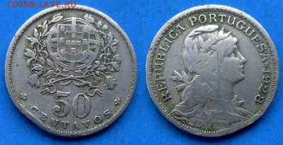 Португалия - 50 сентаво 1928 года до 27.03 - Португалия 50 сентаво, 1928