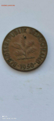 Германия 1 пфенниг 1950D - 1950Da