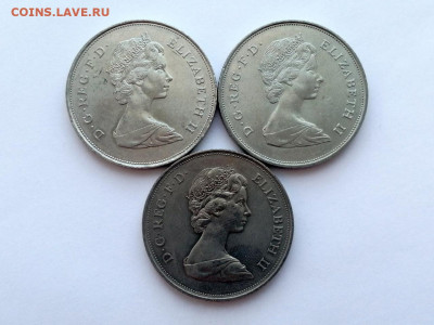 Великобритания 25 пенсов 3 монеты 1972, 1980, 1981 гг - 2